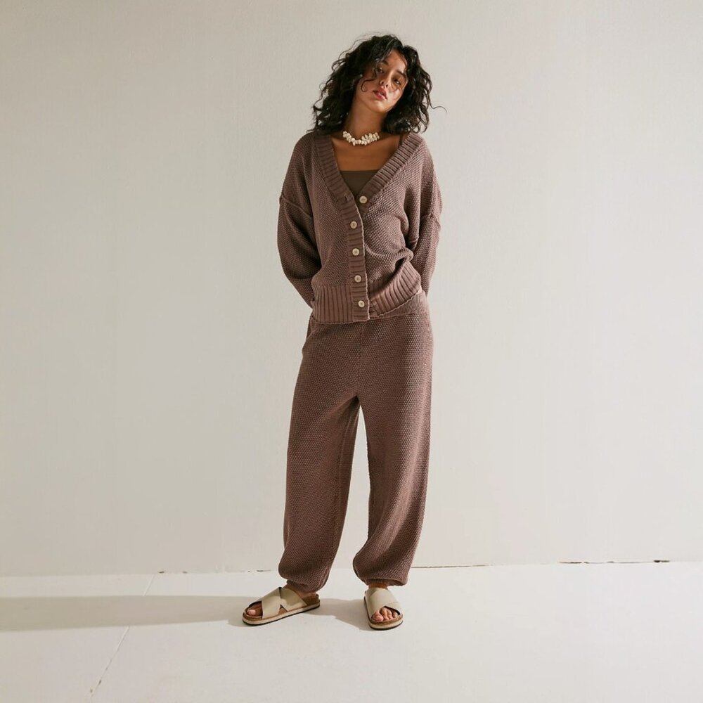 Free People Hailee Cardi Set – Gulf Cocoa | NWOT
